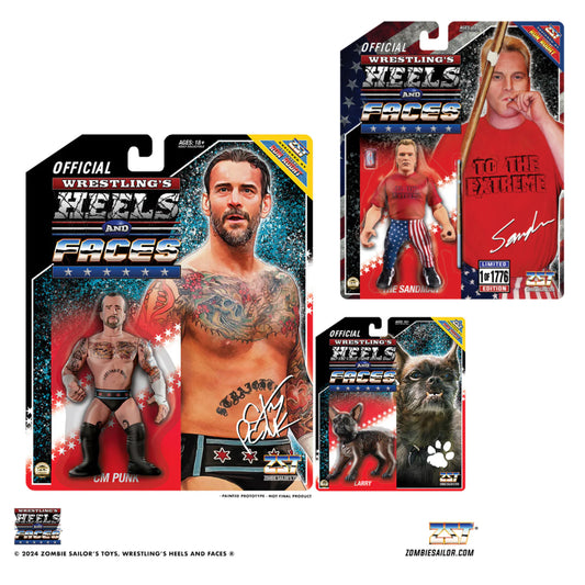 CM Punk + FREE Sandman Bundle Heels and Faces Action Figures WWE