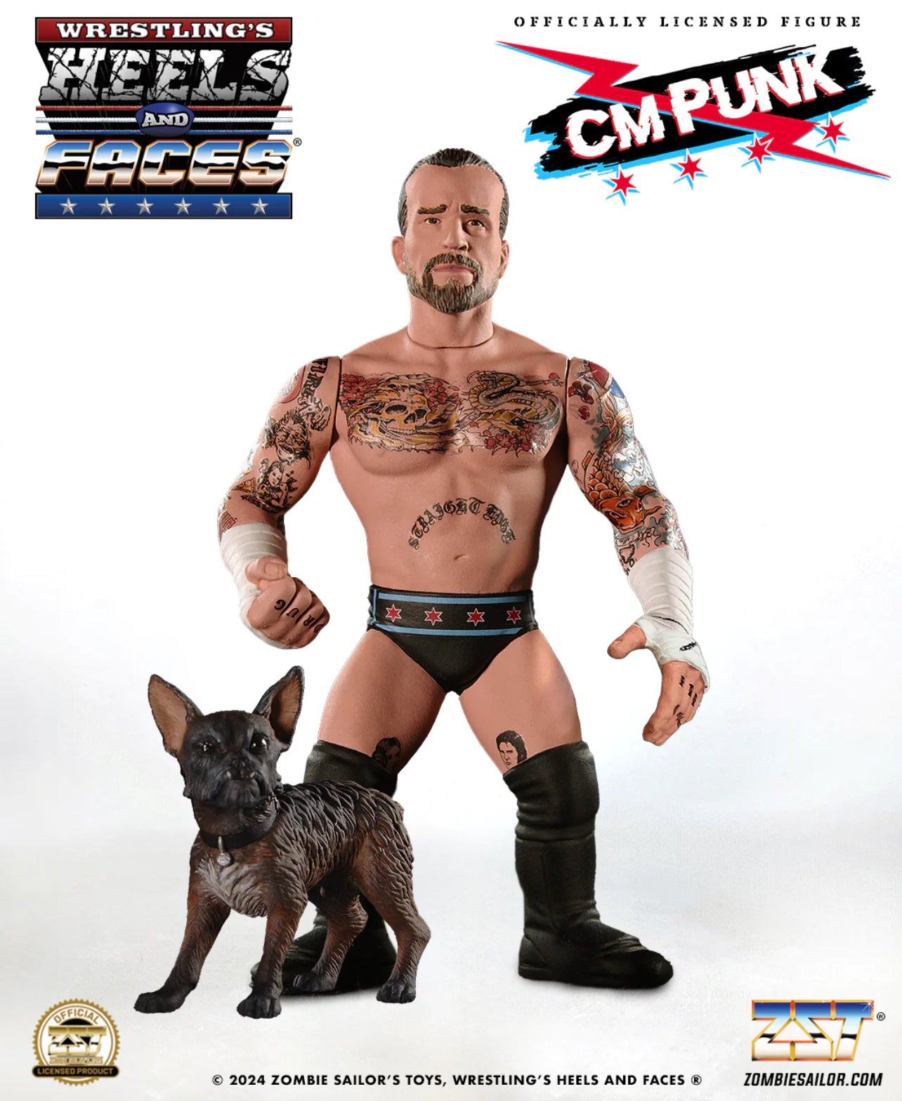 CM Punk Heels and Faces Action Figure with Larry Limited Edition - WWE
