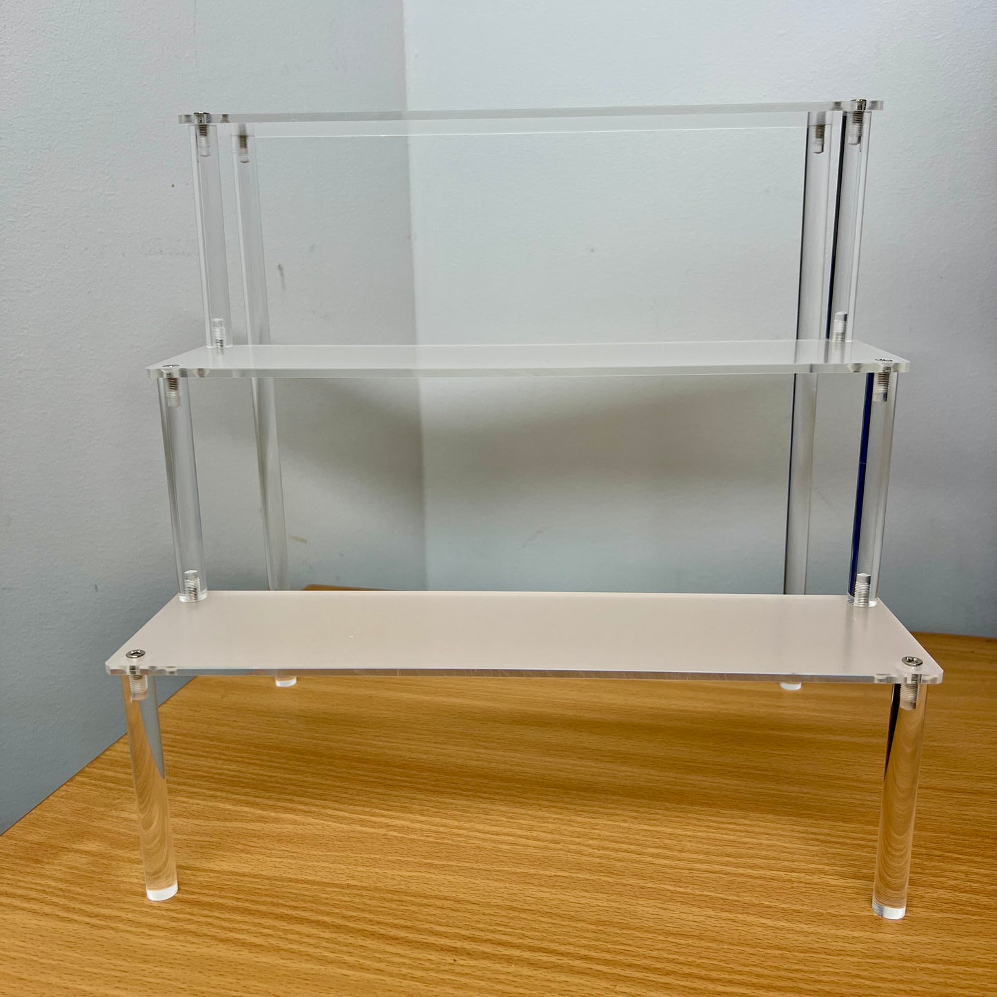 Tiered Display Riser 3-Level Stand Shelf for WWE Action Figures (6-Inch Collectibles, Funko Pops, Model Figures, Display Accessories)