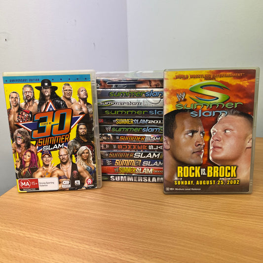 WWE DVD 14 x Summerslam 2002 - 2023 Bundle Lot PPV