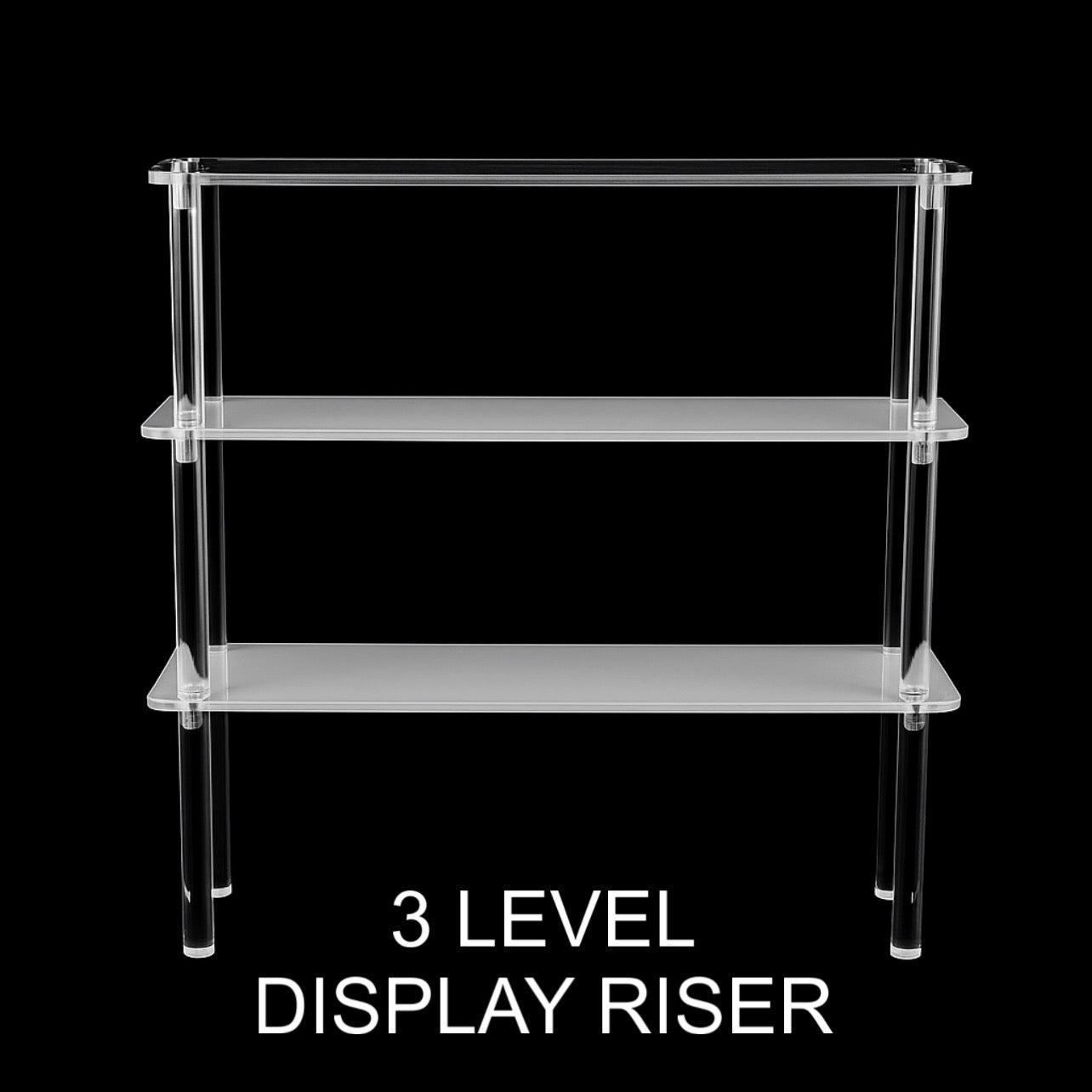Tiered Display Riser 3-Level Stand Shelf for WWE Action Figures (6-Inch Collectibles, Funko Pops, Model Figures, Display Accessories)