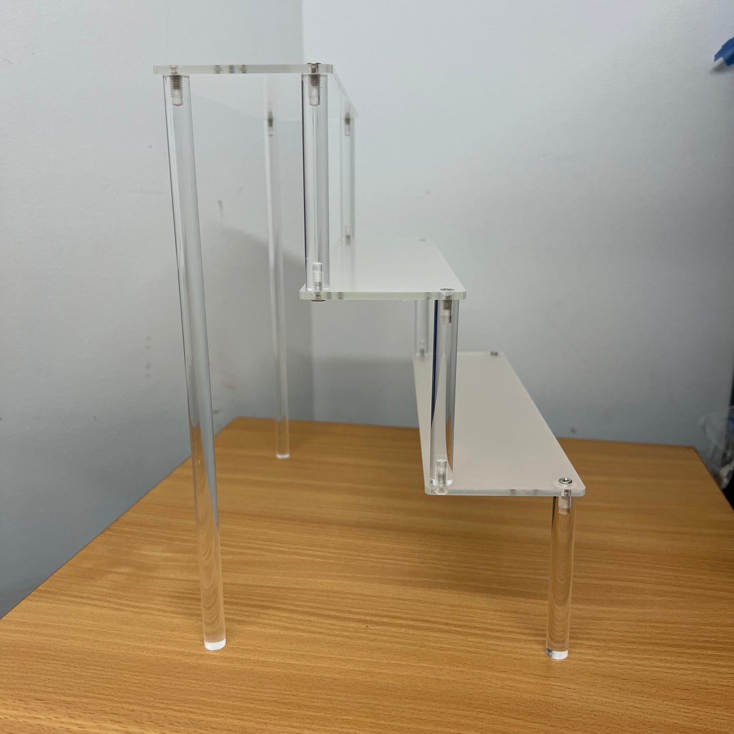 Tiered Display Riser 3-Level Stand Shelf for WWE Action Figures (6-Inch Collectibles, Funko Pops, Model Figures, Display Accessories)