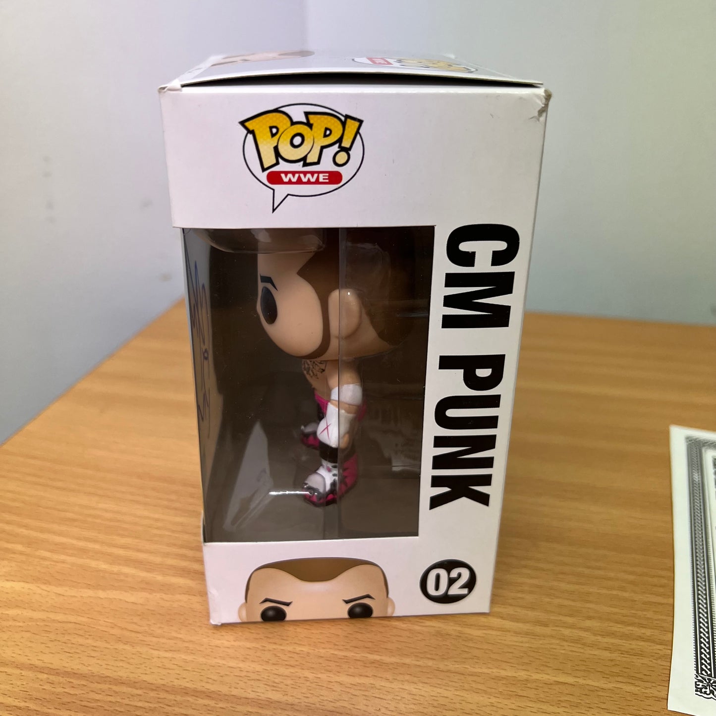 CM Punk (Pink) - WWE Signed Autographed COA Funko Pop 02 Hot Topic Rare Exclusive