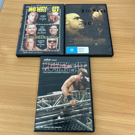 WWE 3 x DVD No Way Out Bundle Lot PPV