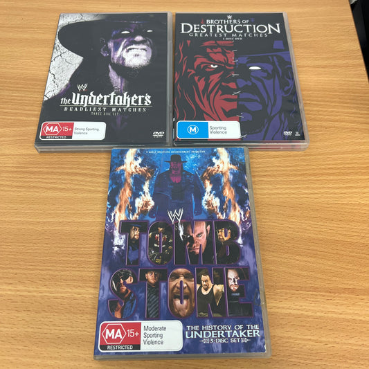 WWE 3 x DVD Undertaker Bundle Lot