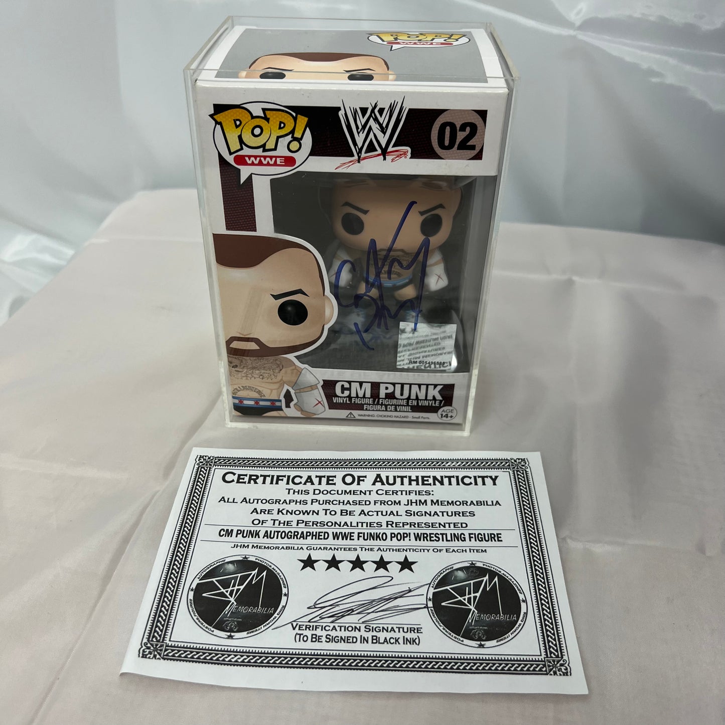 CM Punk - WWE Signed Autographed COA Funko Pop 02 Rare Exclusive