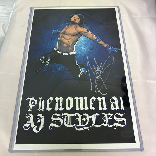 AJ Styles - WWE Signed Autographed COA A3 Size Comic Print 11 x 17 Inches