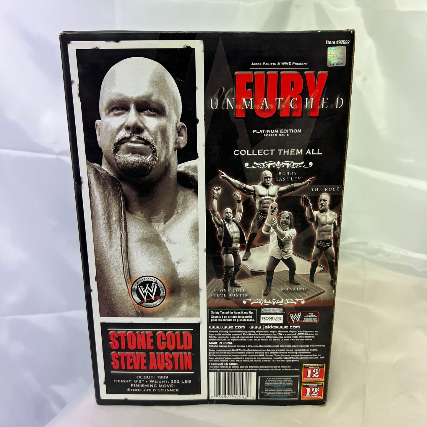 Stone Cold Steve Austin WWE Unmatched Fury Action Figure Jakks Reboxed