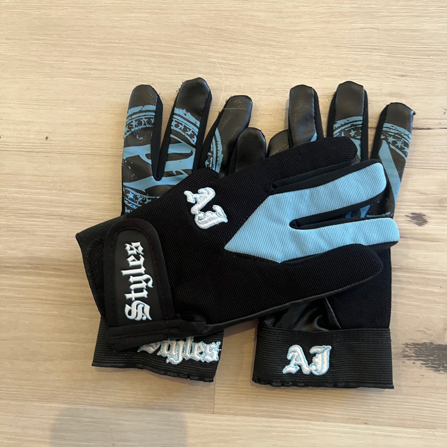 AJ Styles Replica Gloves WWE Carolina Blue/Black P1 Phenomenal One