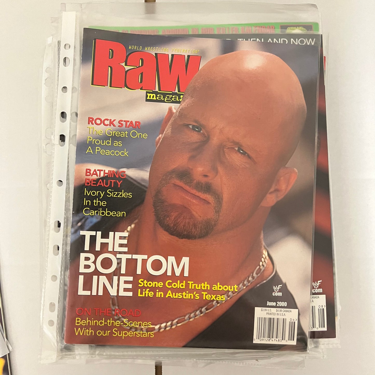Stone Cold Steve Austin The Bottom Line - WWE WWF Magazine Retro Collectable Authentic