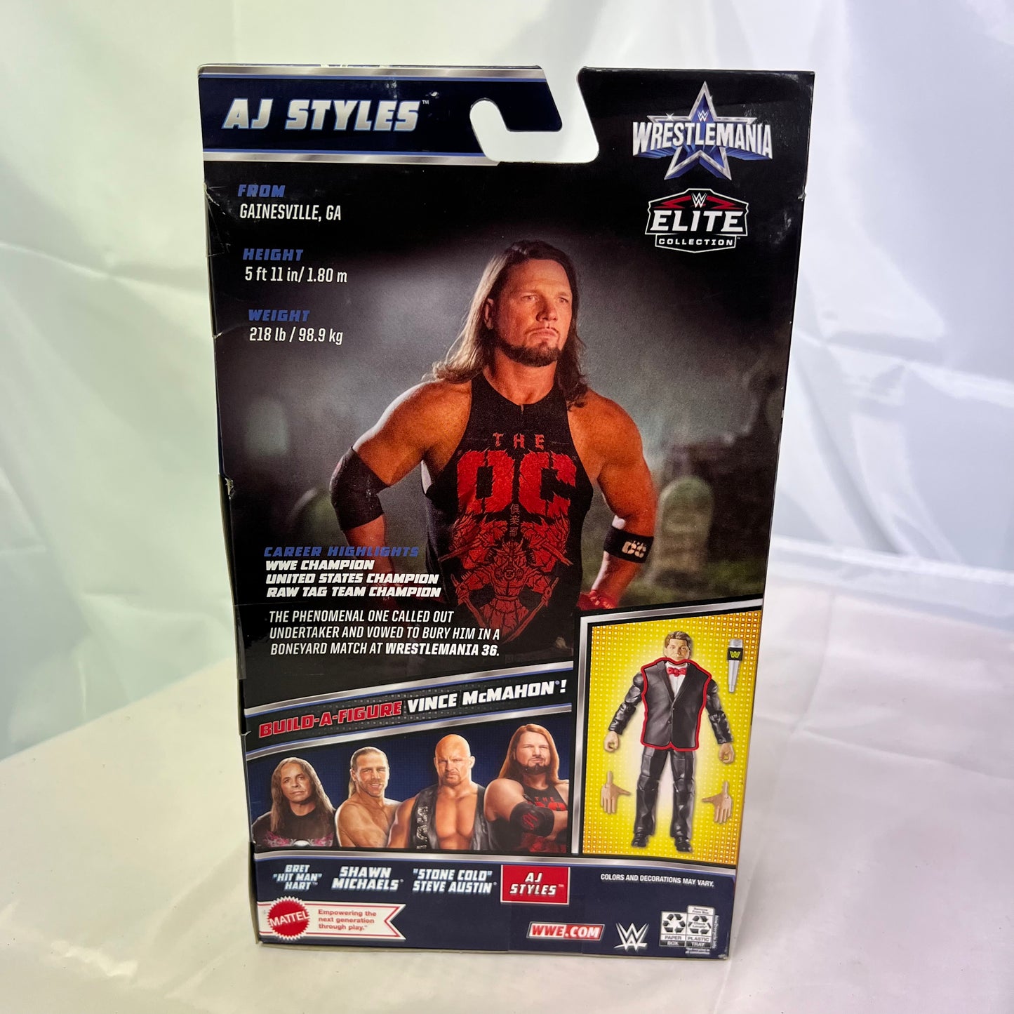AJ Styles No BAF - WWE Elite Wrestlemania 38 Action Figure