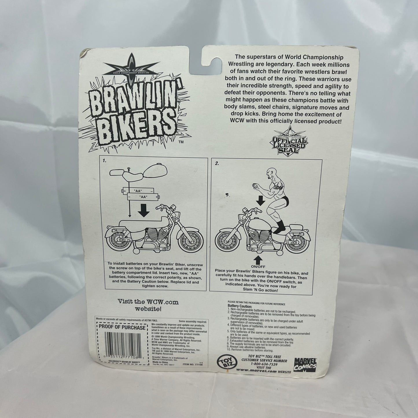 Goldberg WCW WWE Brawlin Bikers Playset Action Figure