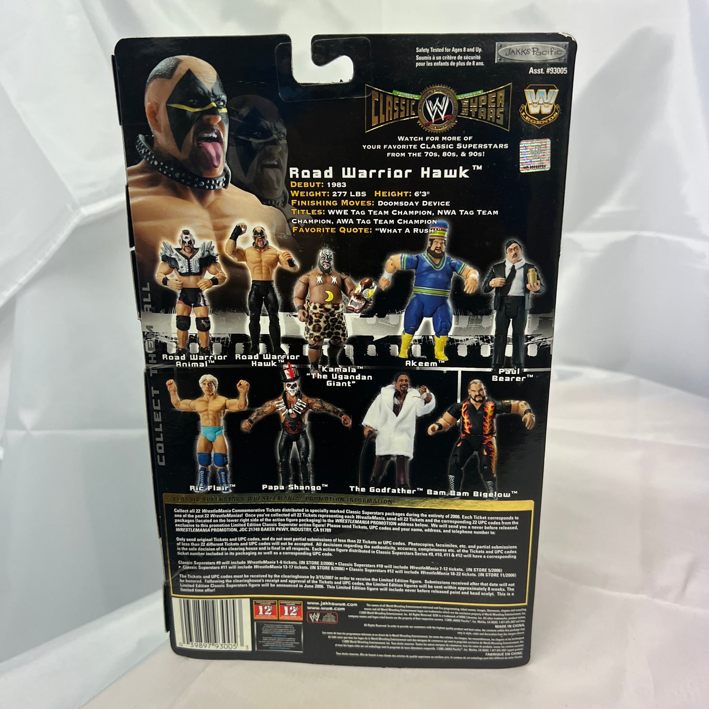 Hawk WWE Classic Superstars Action Figure Jakks Series 9