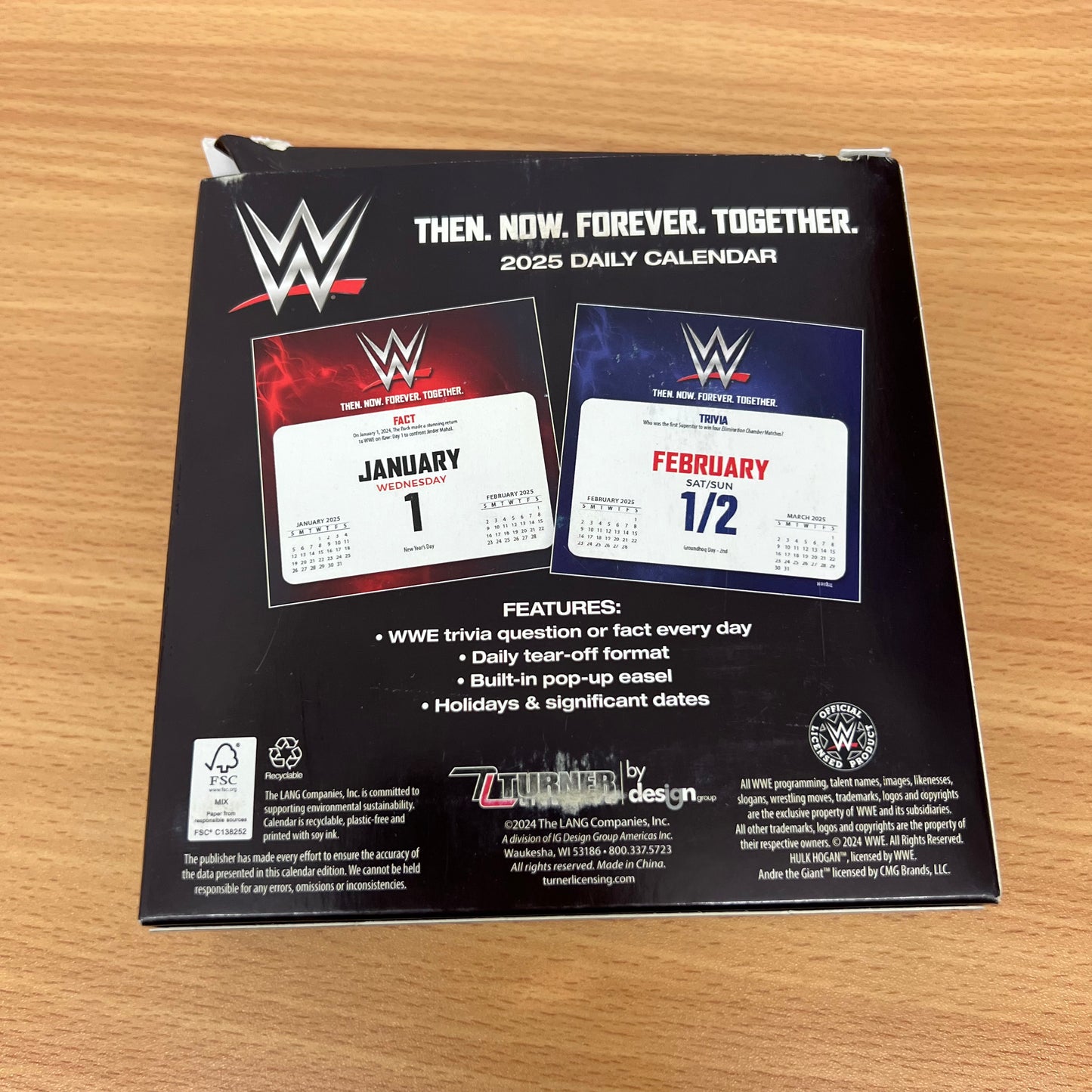 2025 WWE Page-A-Day Calendar Trivia Merchandise