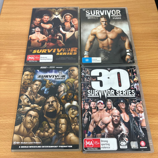 WWE 4x DVDs Survivor Series Set Lot 2006, 2008, 2004, 2017