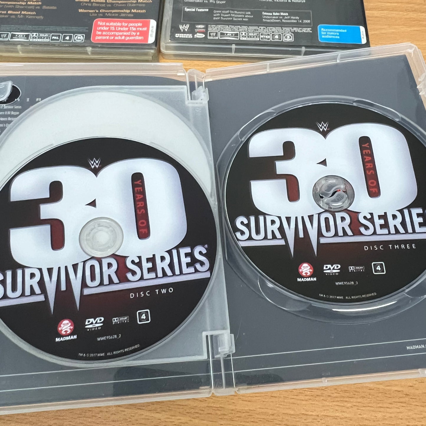 WWE 4x DVDs Survivor Series Set Lot 2006, 2008, 2004, 2017