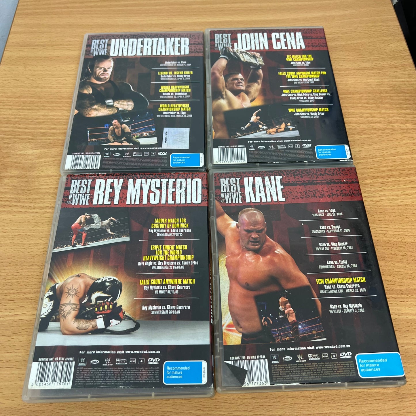 WWE 4x DVDs Best of John Cena, Rey Mysterio, Undertaker and Kane
