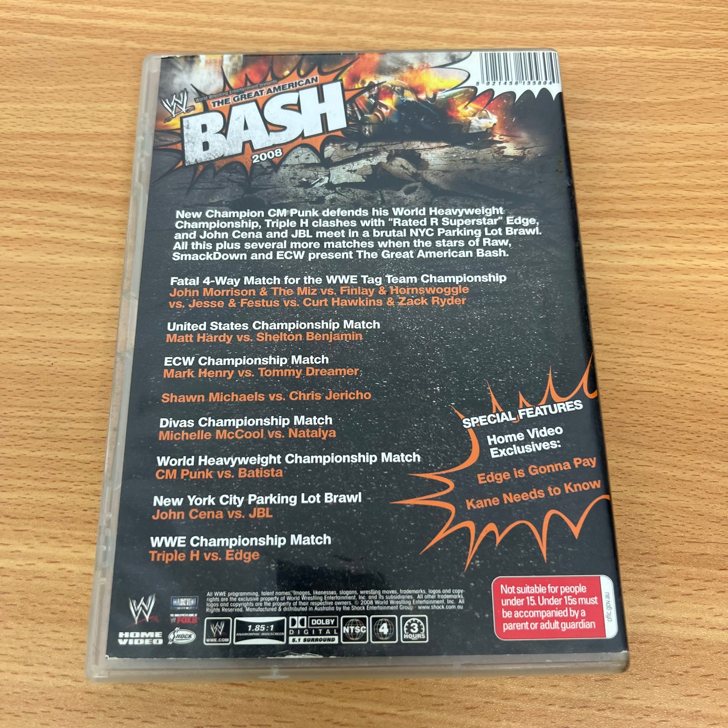 WWE The Great American Bash 2008 DVD