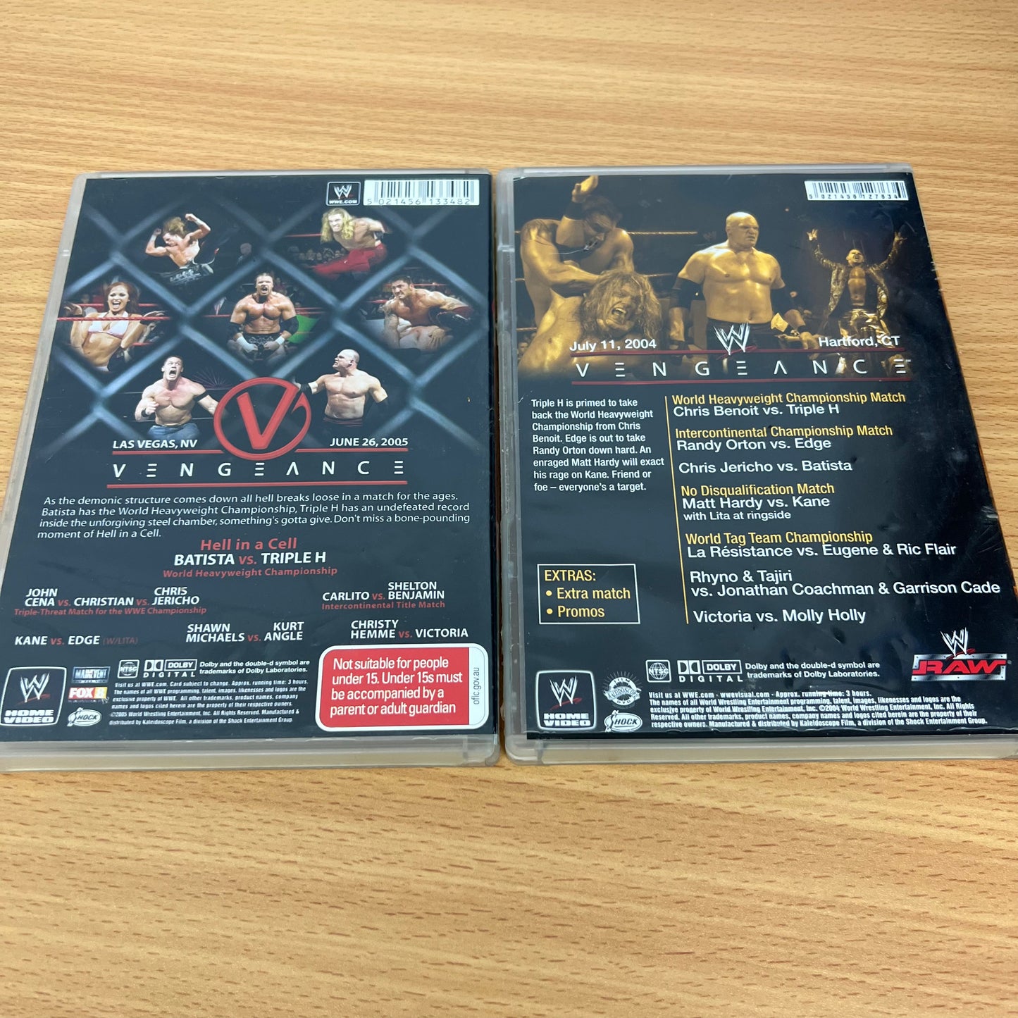 WWE 2x Vengance PPV DVD's Lot Bundle