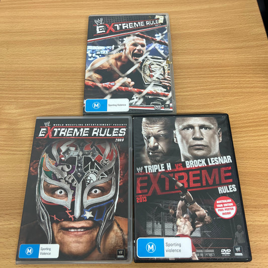WWE 3x Extreme Rules 2009, 2011, 2013 PPV DVD