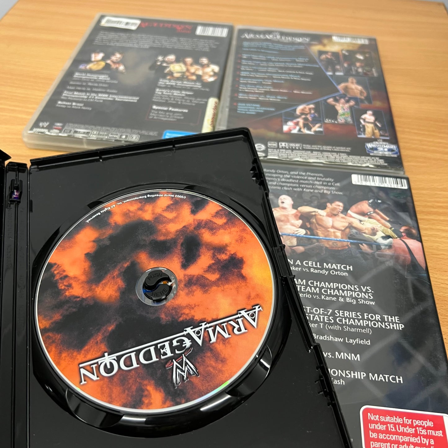 WWE 4x Armageddon 2002, 2004-2005, 2008 PPV DVD's Lot Bundle