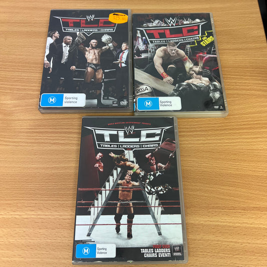 WWE 3x DVDs TLC 2009, 2013-2014 PPV Lot Bundle