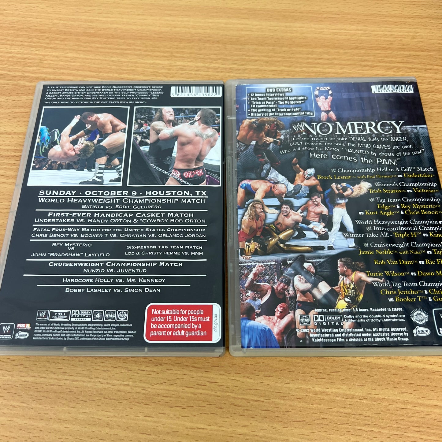 WWE 2x DVD No Mercy 2002, 2005 PPV Lot Bundle