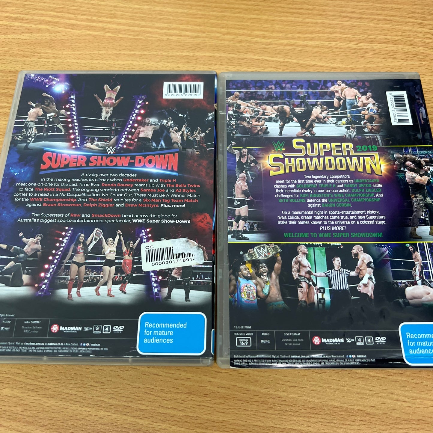 WWE 2x DVD Super Show Down 2018-2019 PPV Lot Bundle