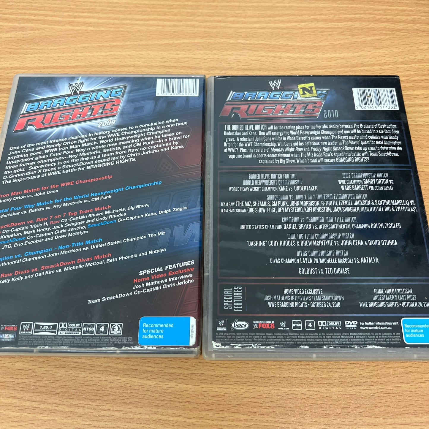 WWE 2x DVD Bragging Rights PPV Lot Bundle
