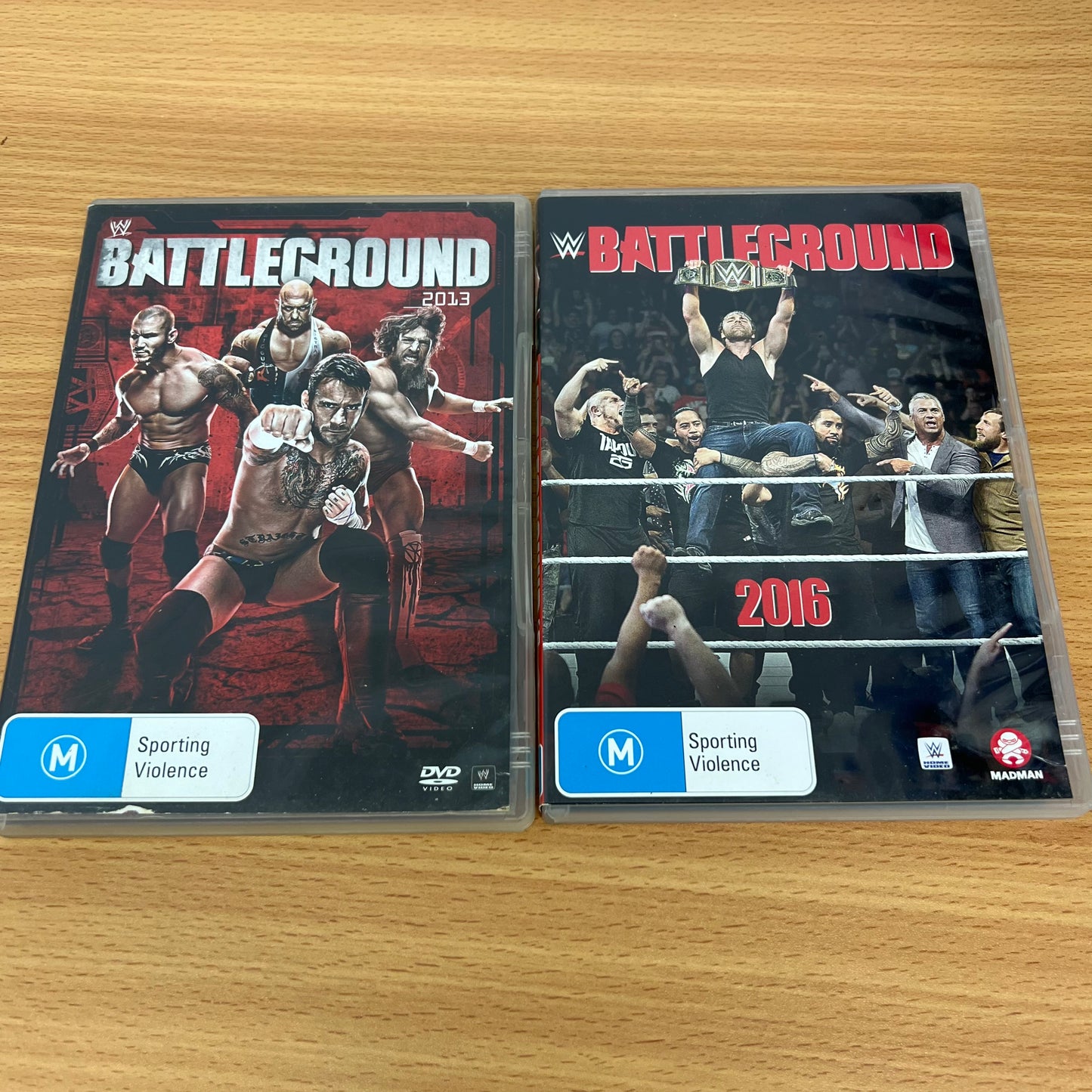 WWE 2x 2013, 2016 DVD Battleground PPV Lot Bundle