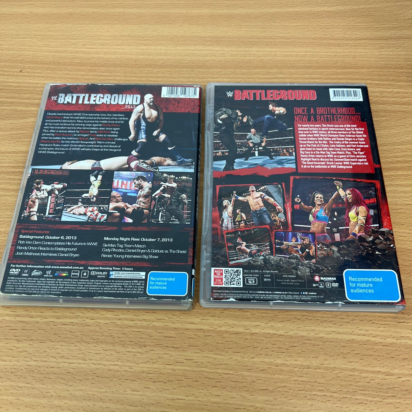 WWE 2x 2013, 2016 DVD Battleground PPV Lot Bundle