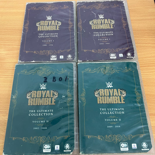 WWE 4 x DVD Ultimate Collection Vol 1 and 2 Royal Rumble 1988 - 2016 Bundle Lot PPV