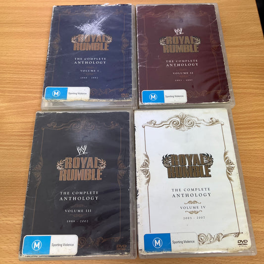WWE 4 x DVD Complete Anthology Vol 1 - 4 Royal Rumble 1988 - 2007 Bundle Lot PPV