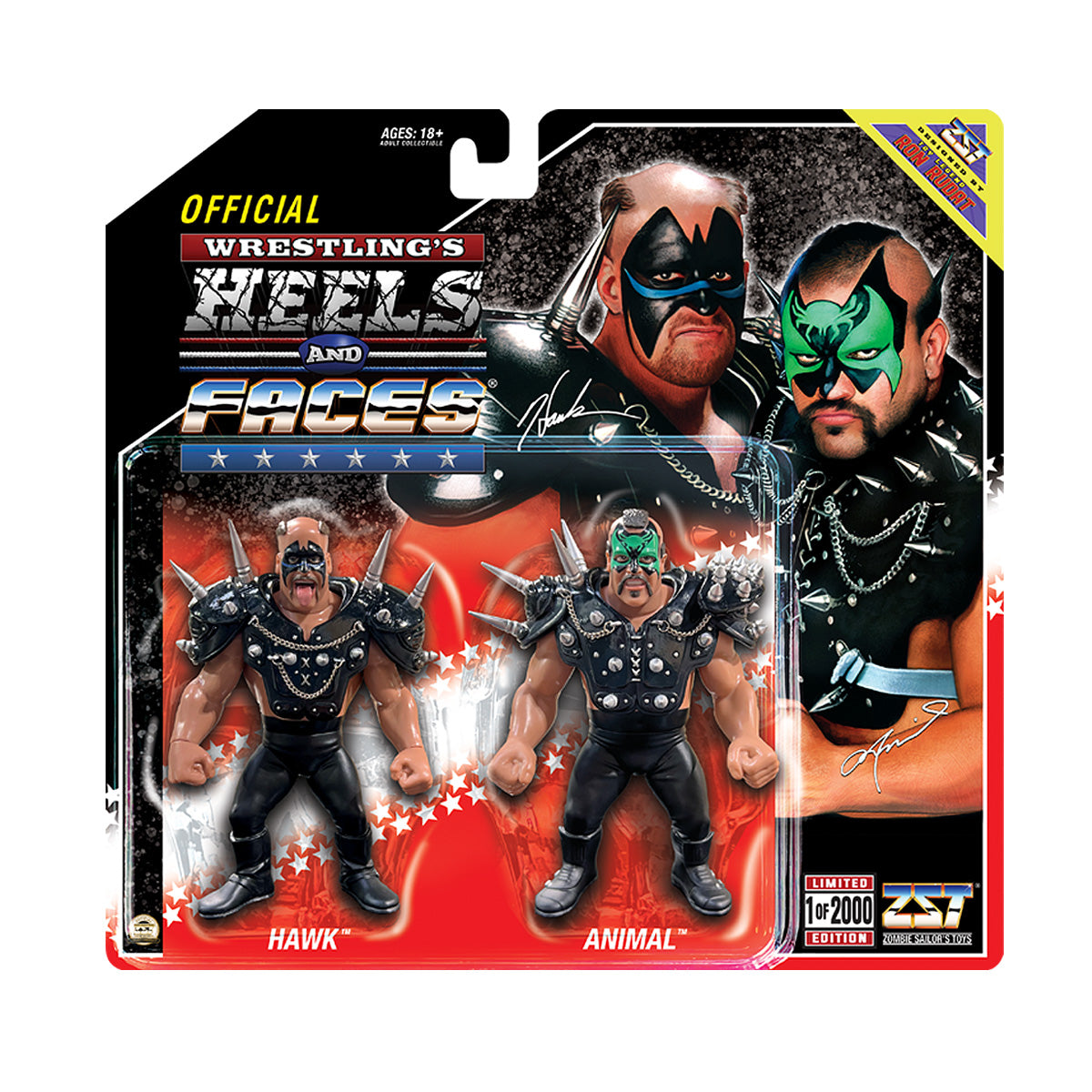 The Road Warriors Heels and Faces 2 Pack ZST Retro Action Figures