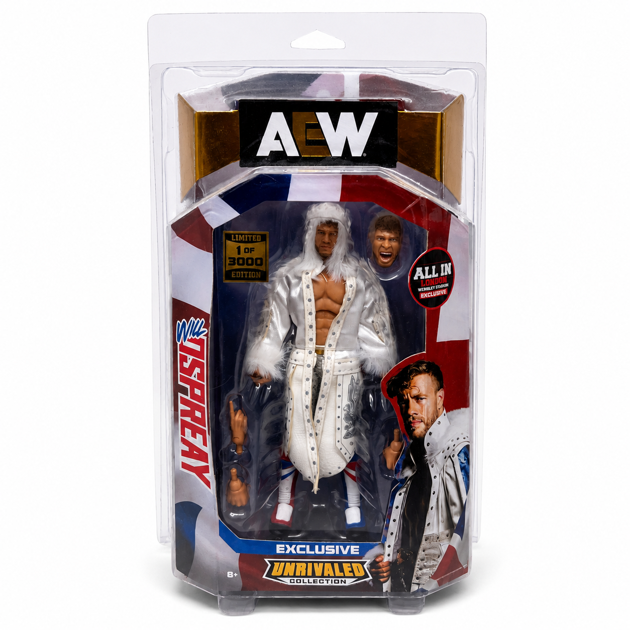 Will Osprey AEW Unrivaled Wembley UK 3000 Exclusive Action Figure Scale WWE