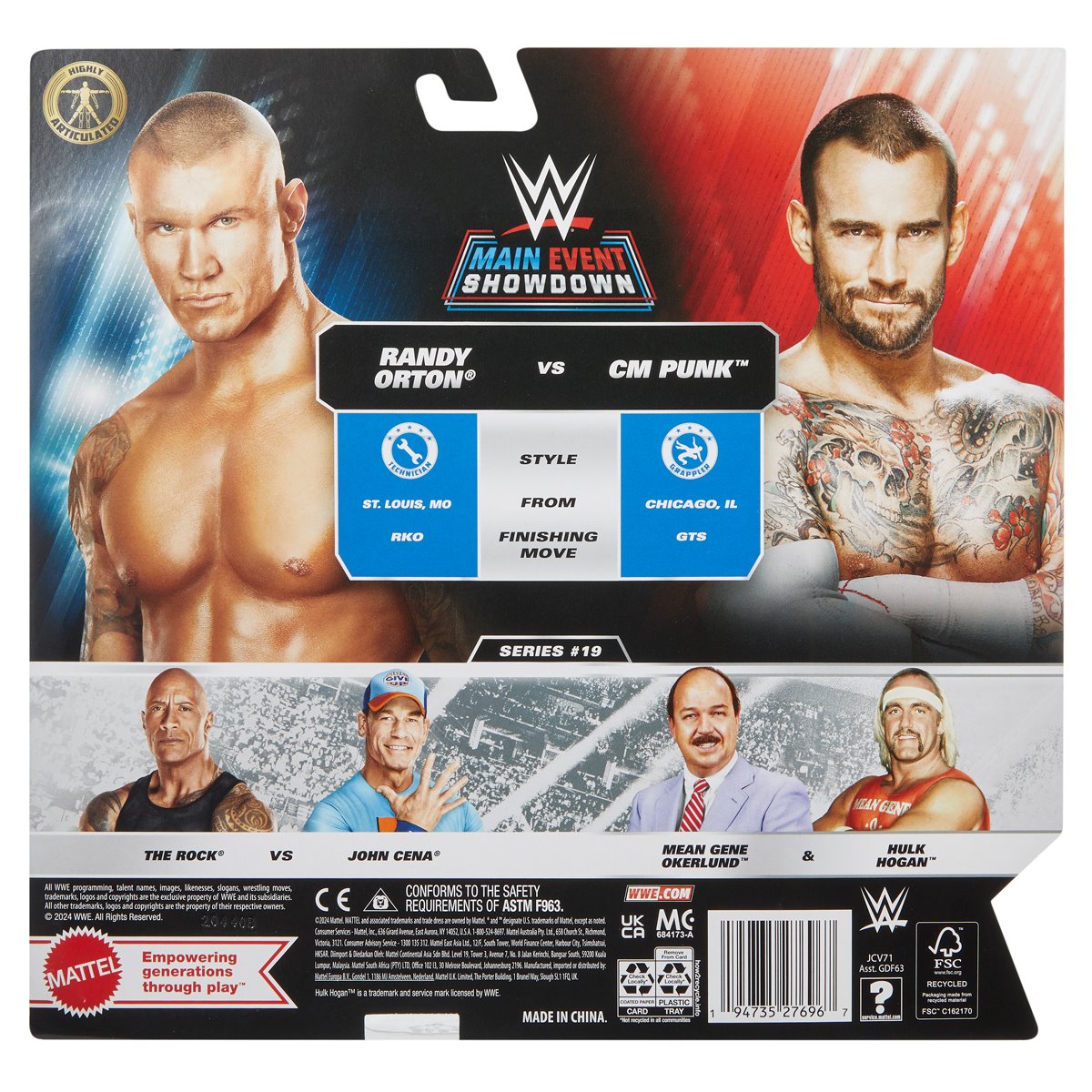 CM Punk and Randy Orton - WWE Main Event Series 19 2 Pack Action Figures