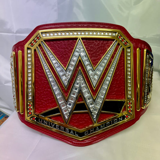 WWE Red Universal Championship Official Replica Title Belt w Spare Gems and Belt Bag