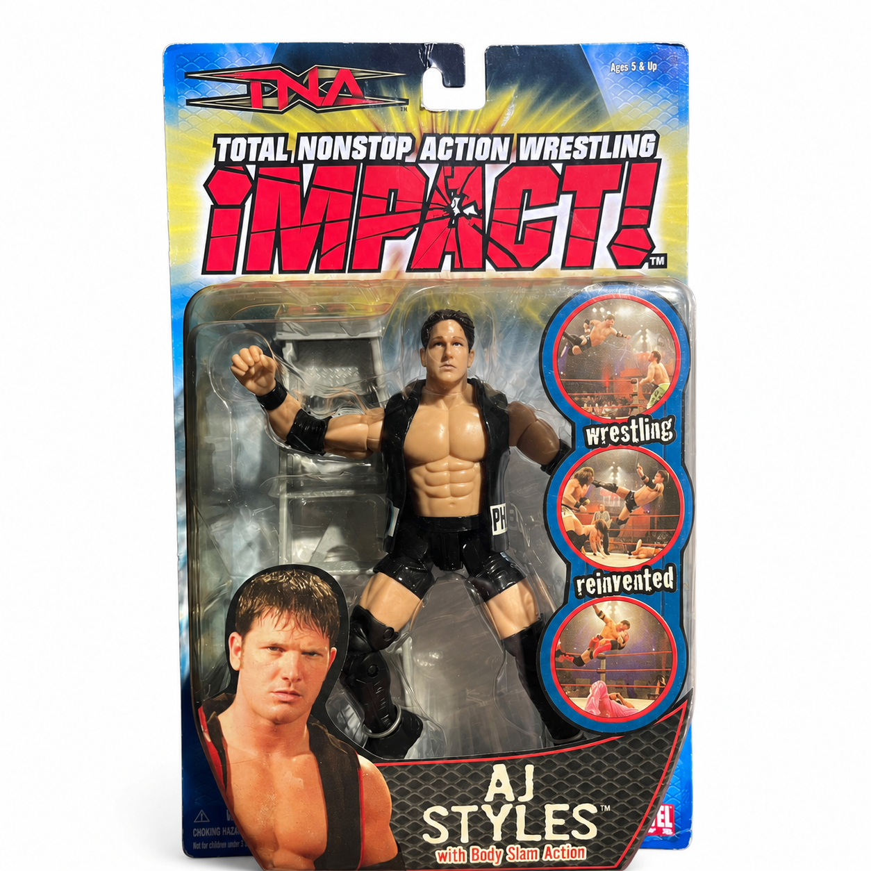 TNA AJ Styles w Body Slam Action Toybiz Action Figure WWE