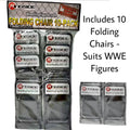 10 x Folding Steel Chair Black Accessories - for WWE Wrestling Action Figures Playset