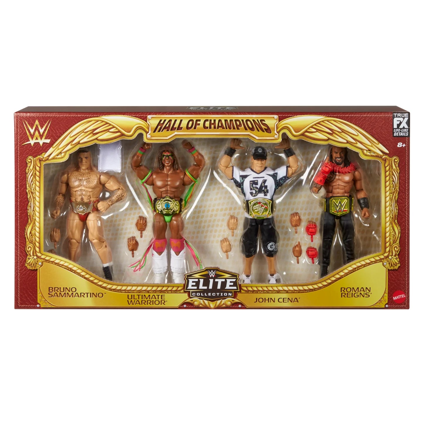 4 Pack Cena Warrior Bruno Roman WWE Elite Hall Of Champions Action Figures