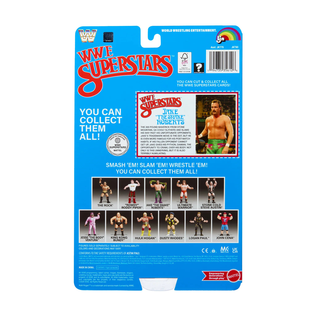 Jake The Snake Roberts WWE LJN Series 3 Retro Action Figure 2026