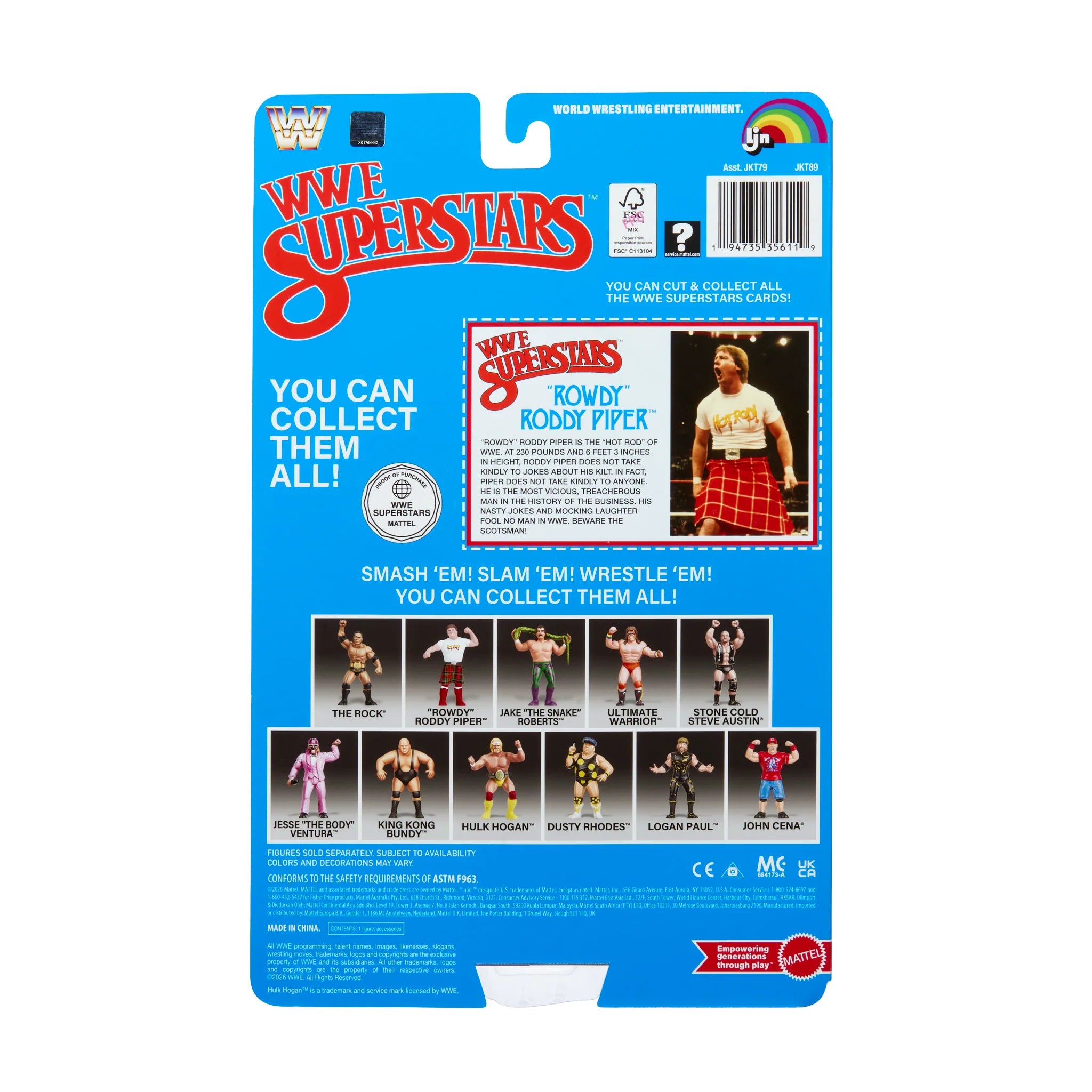 Rowdy Roddy Piper WWE LJN Series 3 Retro Action Figure 2026