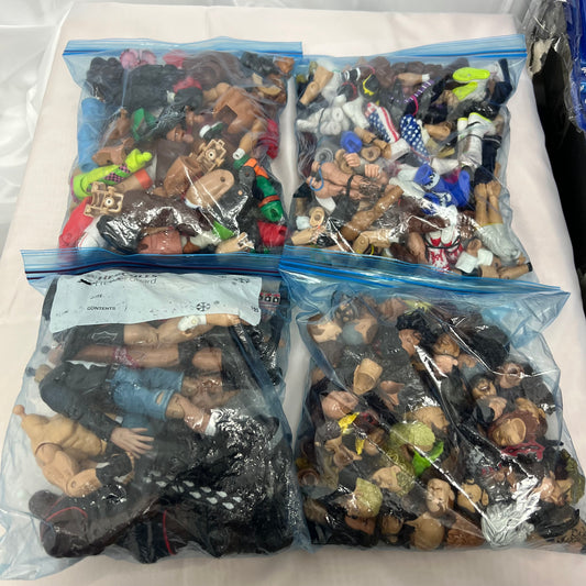 3KG + of Heads, Torsos, Legs WWE Action Figures for Customisers