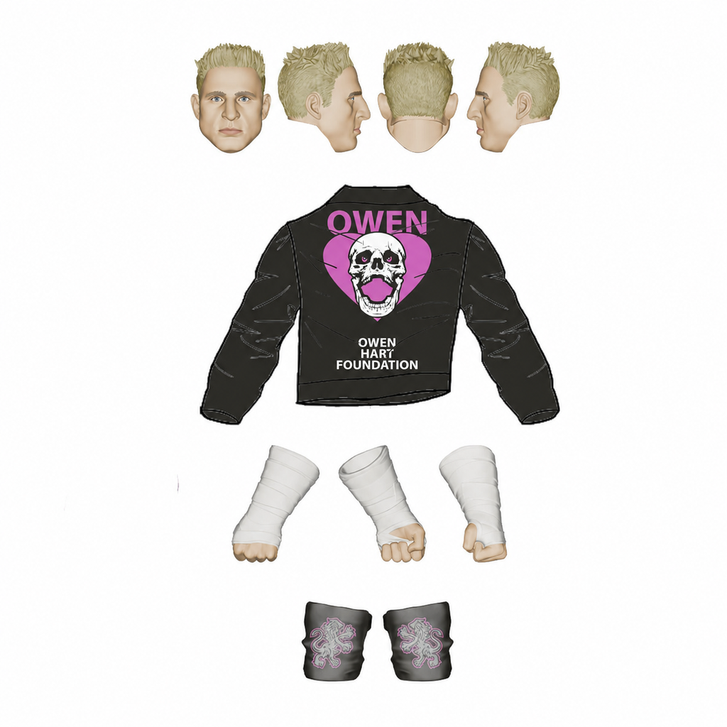 PREORDER Owen Hart AEW Exclusive Supreme Action Figure Pink and Black Jazwares WWE