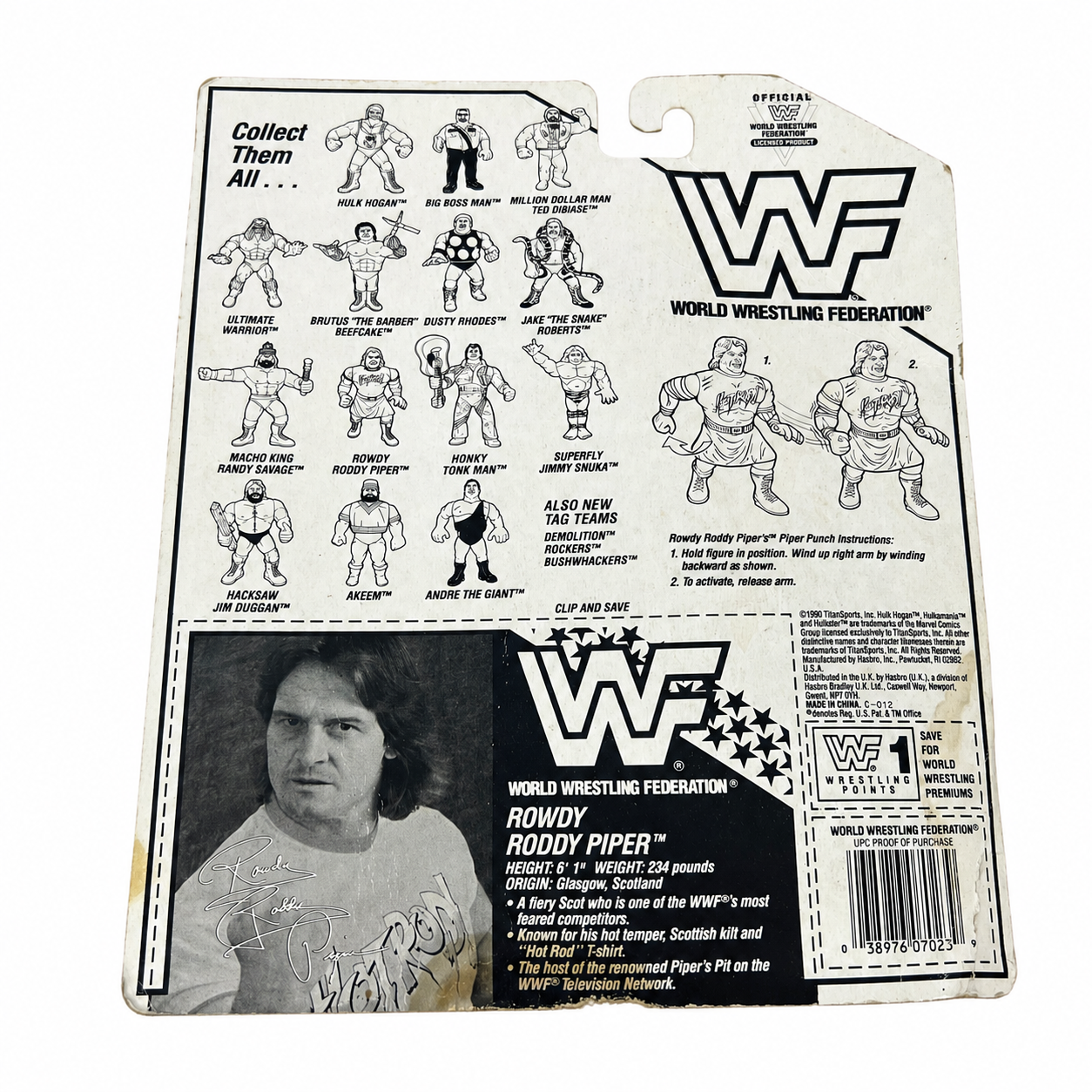 Rowdy Roddy Piper WWF Wrestling Hasbro Action Figure SEALED