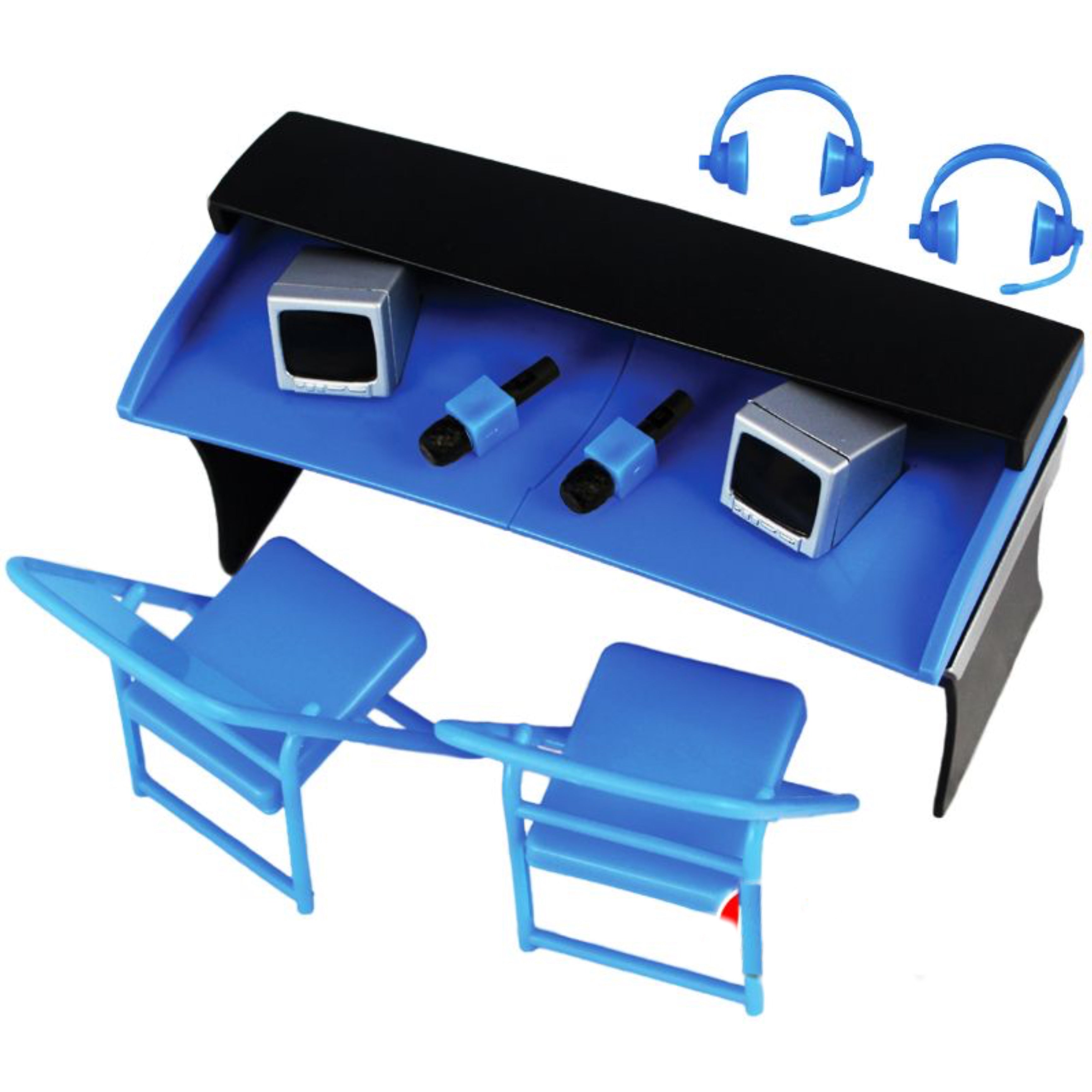 Commentators Announcers Table Playset for WWE Action Figures Accessories Bundle