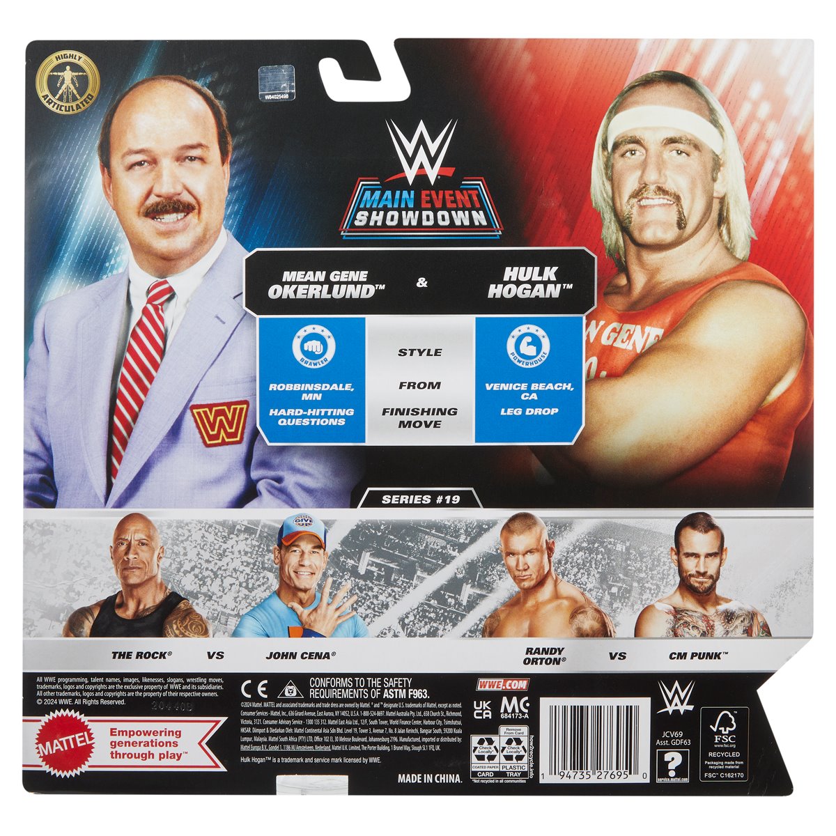 Mean Gene Okerlund and Hulk Hogan - WWE Main Event Series 19 2 Pack Action Figures