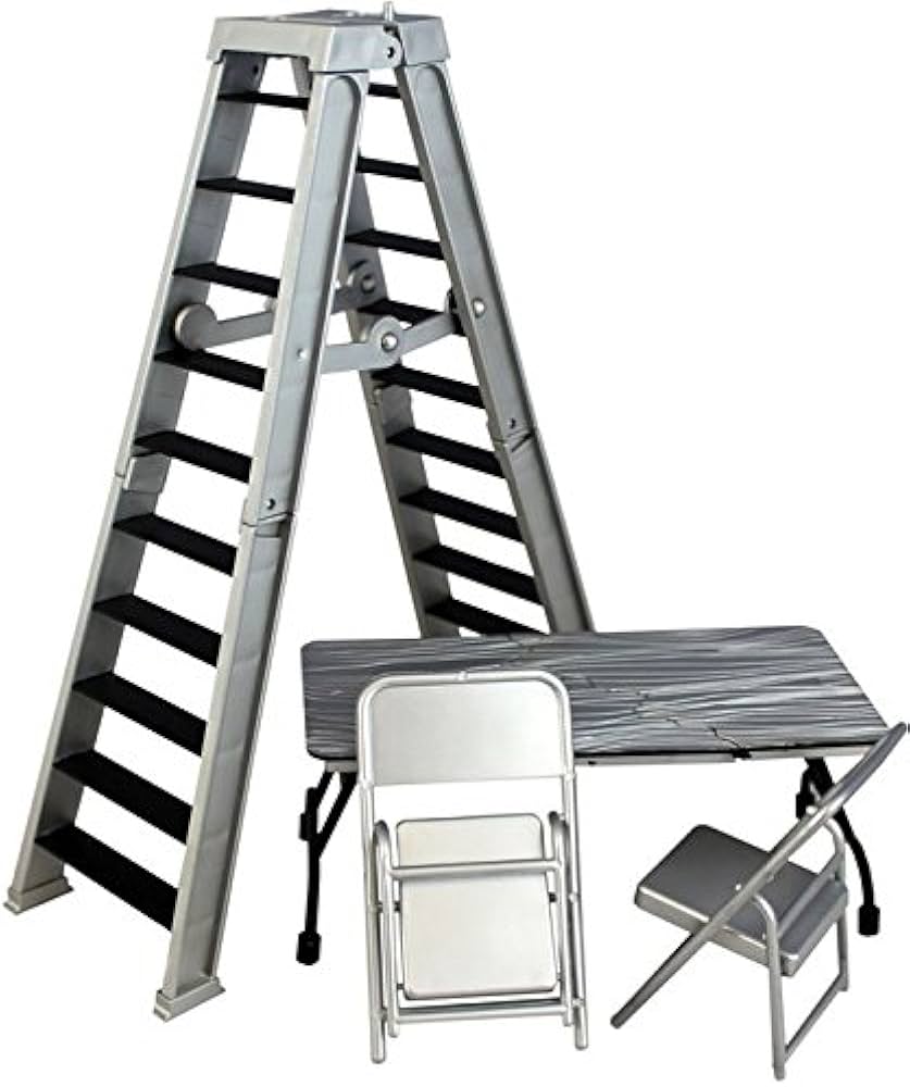 Ultimate Ladder & Table Playset (Grey) - Wrestling Figure Accessory Playset WWE AEW