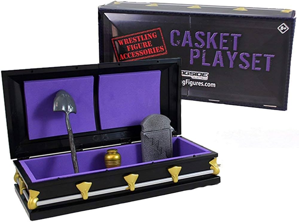 Ultimate Casket Playset (Black) - Wrestling Figure Accessory Playset WWE AEW