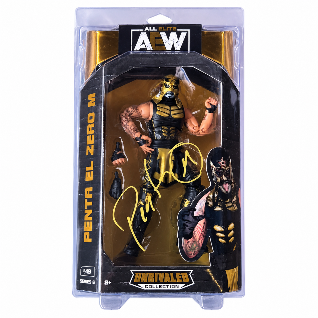 Penta AEW Unrivaled Signed Autographed COA Action Figure Scale WWE w Defender